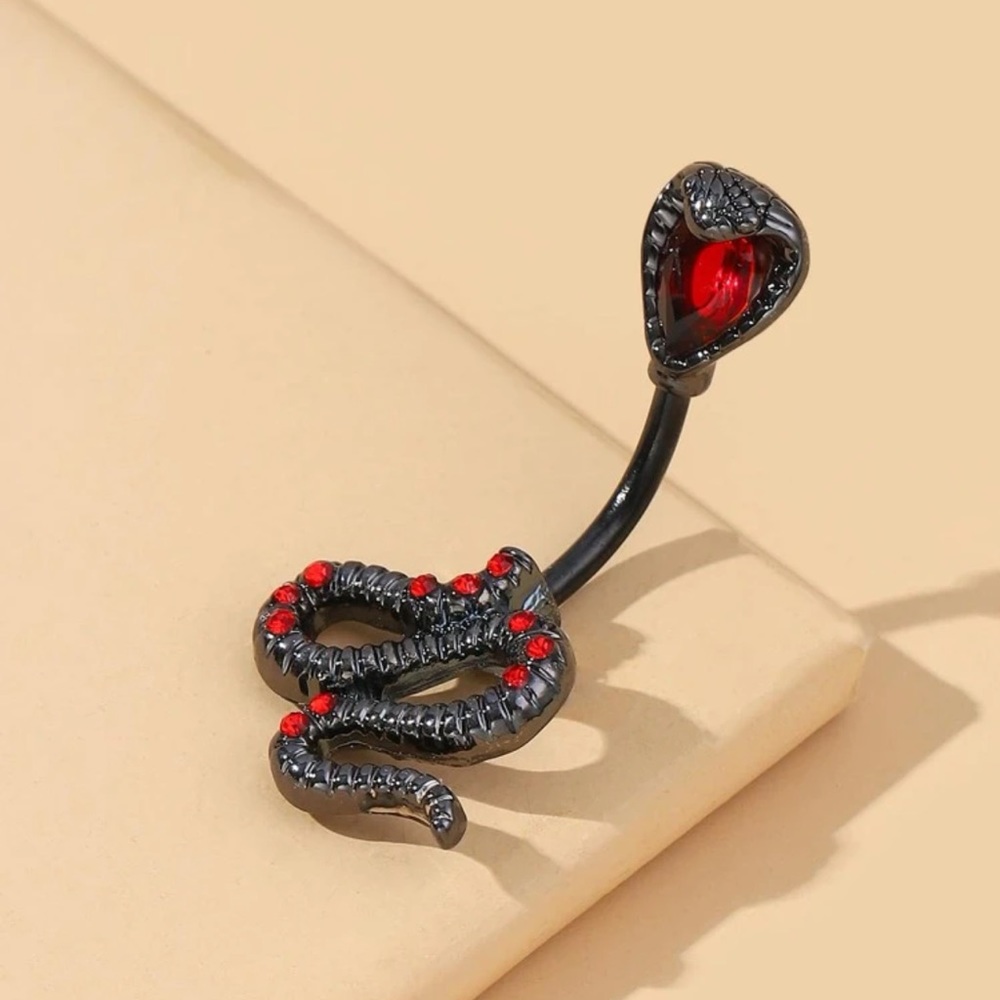 Cobra snake bellybutton ring